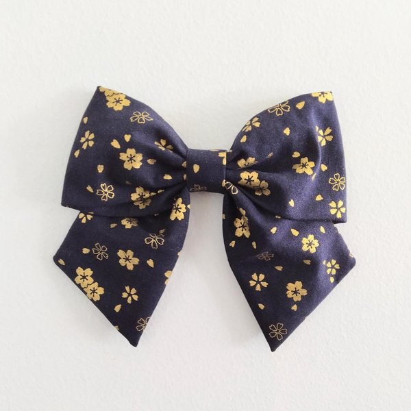 Japanese pattern hair bow, hair bow,Sakura print hair bow, hair bow for adults, Sailor hair bow, handmade hair bow