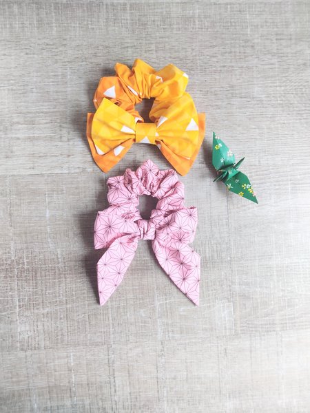 Scrunchie with bow,Bow scrunchie,scrunchy,elastic, scrunchie for Adults,Anime inspired scrunchie