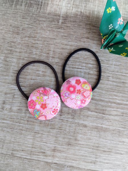 Handmade Japanese cotton hair ties, Floral hair ties,hair accessories